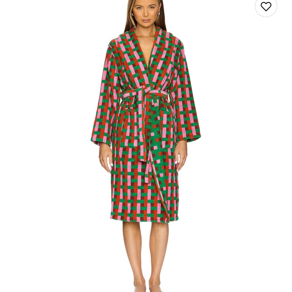Dusen Dusen Bathrobe in Red Weave